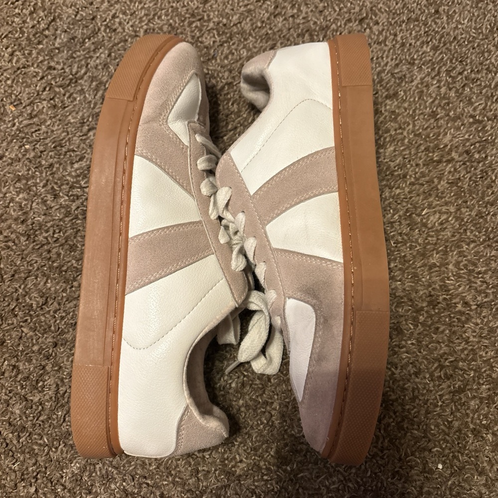 Sincerely Jules White and Tan Sneakers